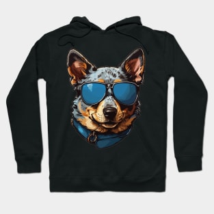 Australian Cattle Dog in Sunglasses Hoodie